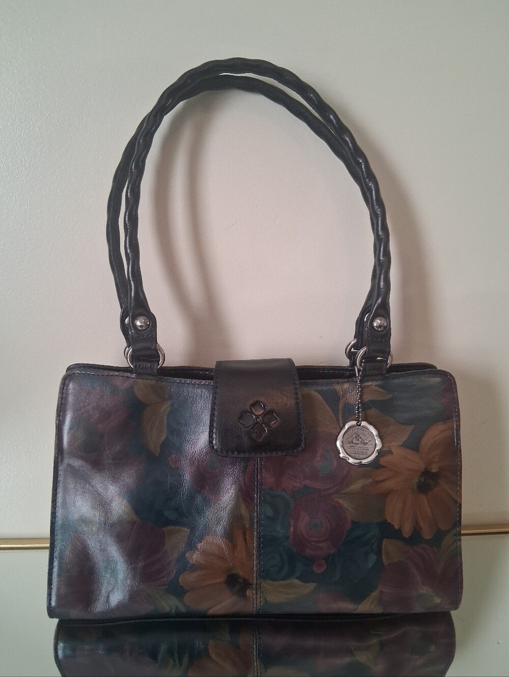 Patricia Nash Rienzo Peruvian Painting Leather Crossbody Satchel Handbag - Picture 2 of 12